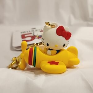 Loungefly Sanrio Hello Kitty 50th Anniversary Air Plane 3D Keychain Charm NEW